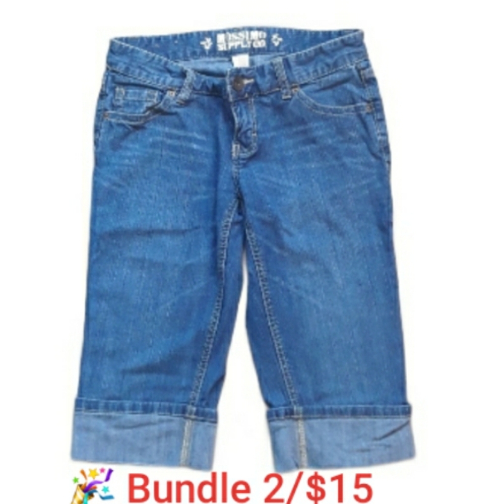 Mossimo Fit 6 Bermuda Jean Shorts with Rolled Cuff - Juniors Size 5 Waist 26"